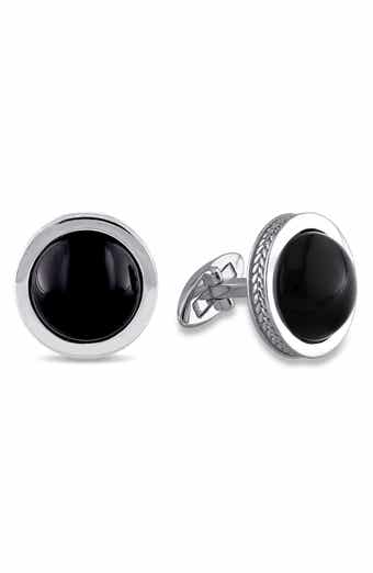 DELMAR Black Onyx Bezel Cufflinks