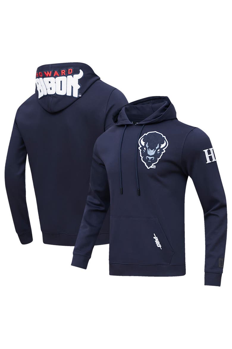 Men's Pro Standard Navy Howard Bison University Classic Pullover Hoodie, Main, color, Navy