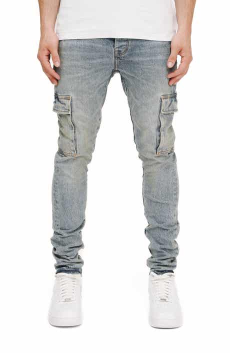 PURPLE BRAND Pumice Washed Skinny Cargo Jeans