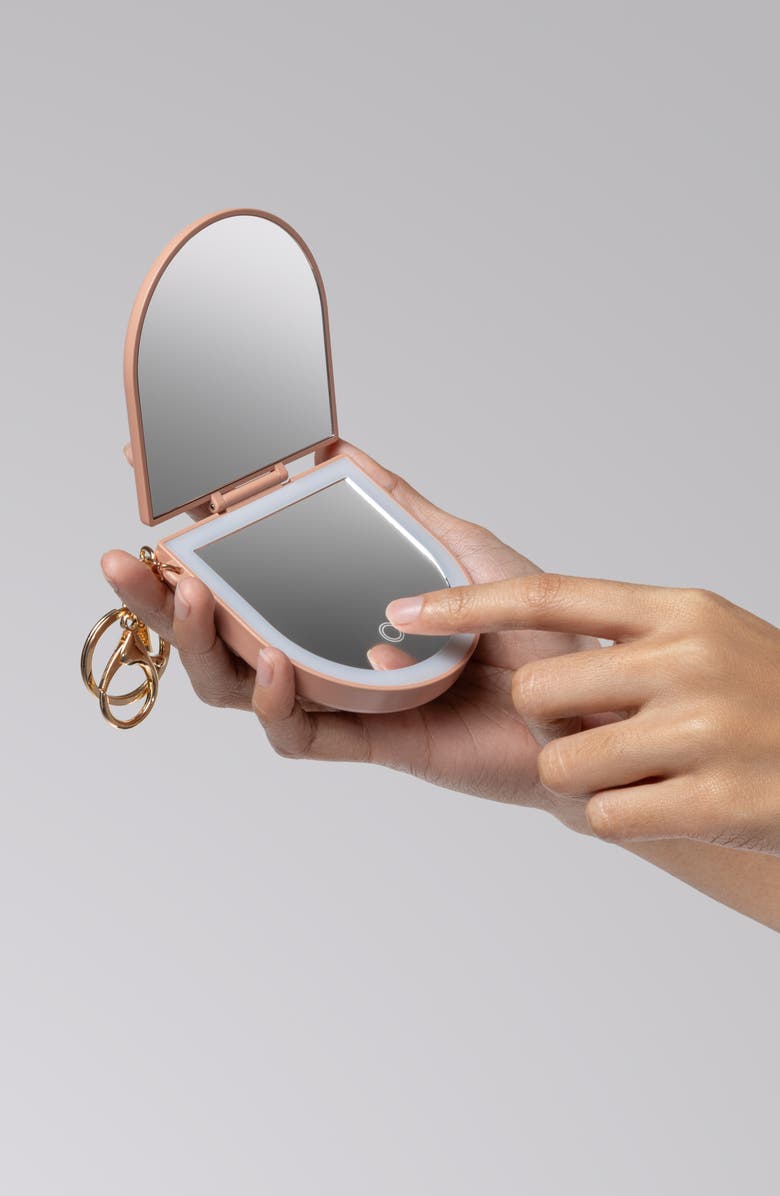 Kitsch Compact Mirror Keychain, Alternate, color, Terracotta