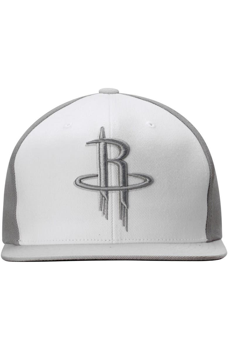 Mitchell & Ness Men's Mitchell & Ness White Houston Rockets Current Logo White Wall Snapback Adjustable Hat, Alternate, color,