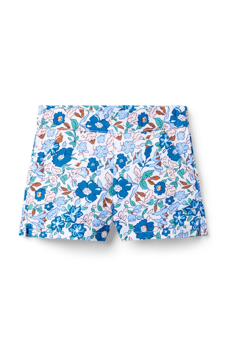 Janie and Jack Floral Canvas Short, Main, color, Blue