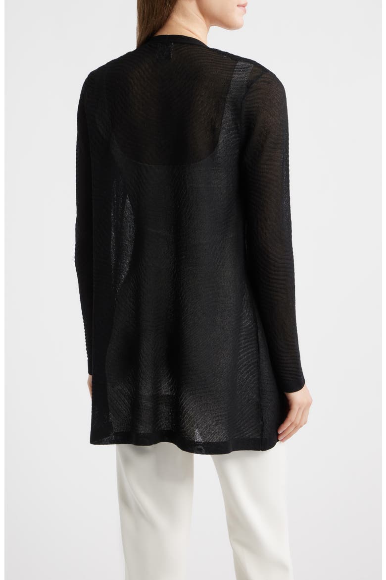 Texture Stitch Sheer Long Cardigan, Alternate, color, ANNE BLACK