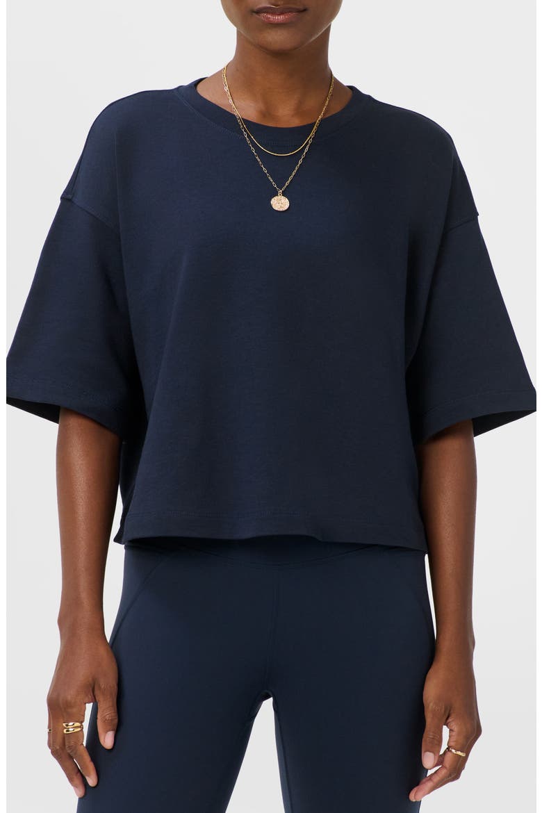 Short Sleeve Sweatshirt, Main, color, NAVY BLUE