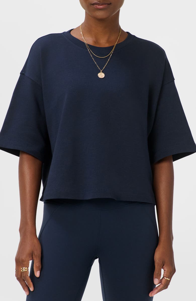 Sweaty Betty Short Sleeve Sweatshirt, Main, color, Navy Blue