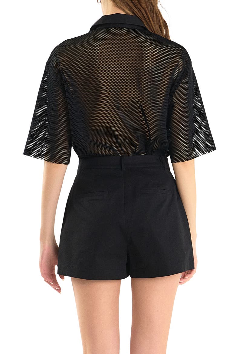 Pocket Mesh Shirt, Alternate, color, BLACK