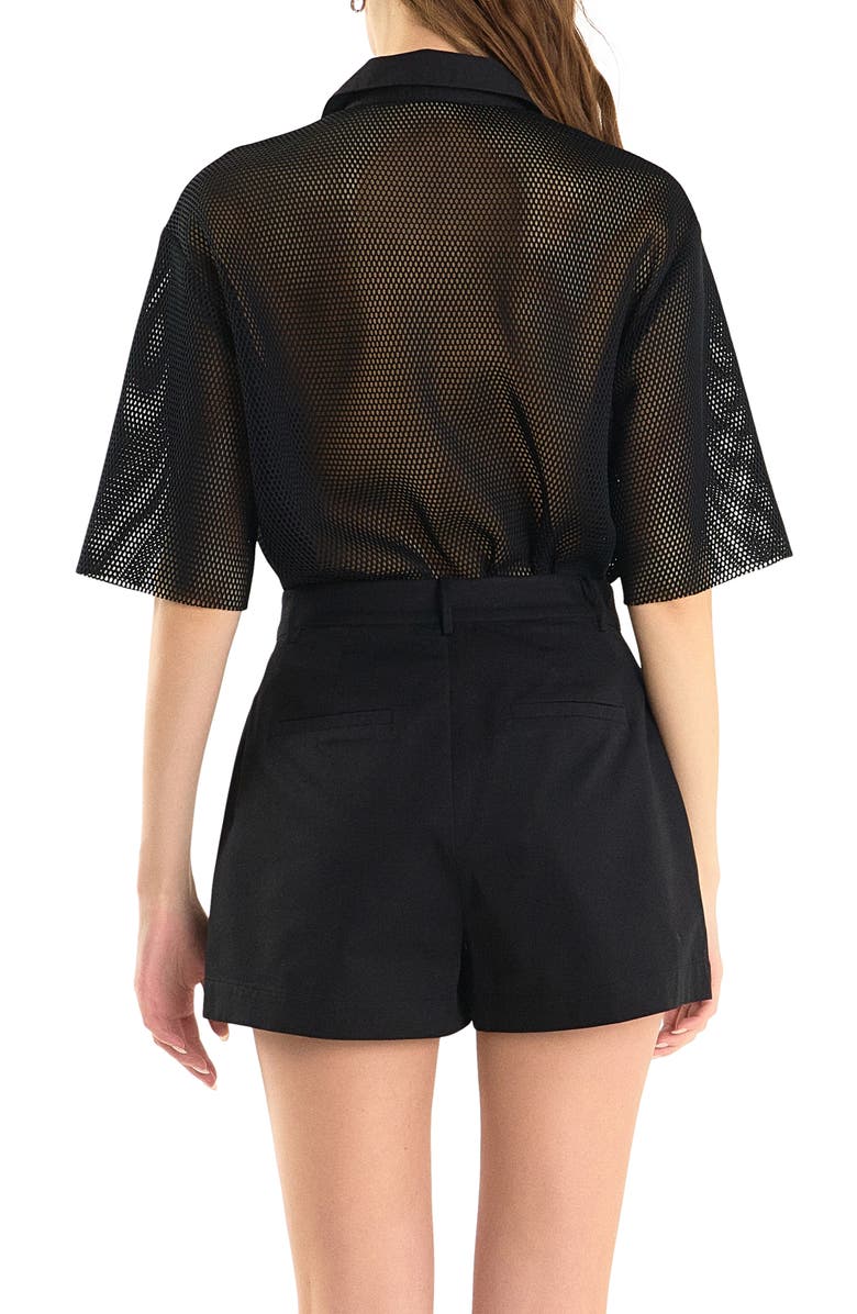 Endless Rose Pocket Mesh Shirt, Alternate, color, Black