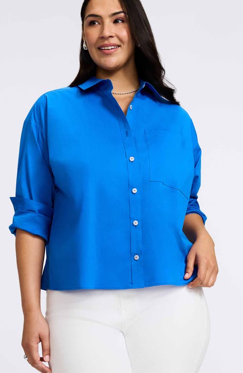 Foxcroft Marina Button-up Shirt In Cobalt Blue