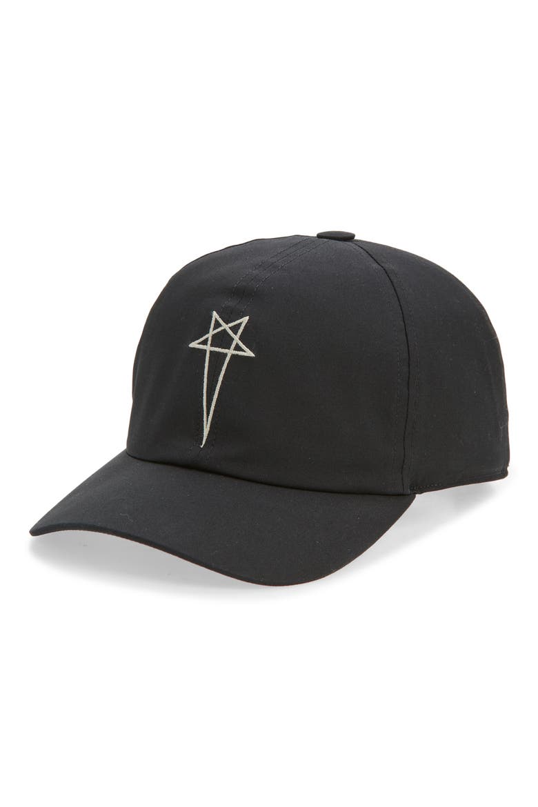 Embroidered Cotton Baseball Cap, Main, color, BLACK/ PEARL