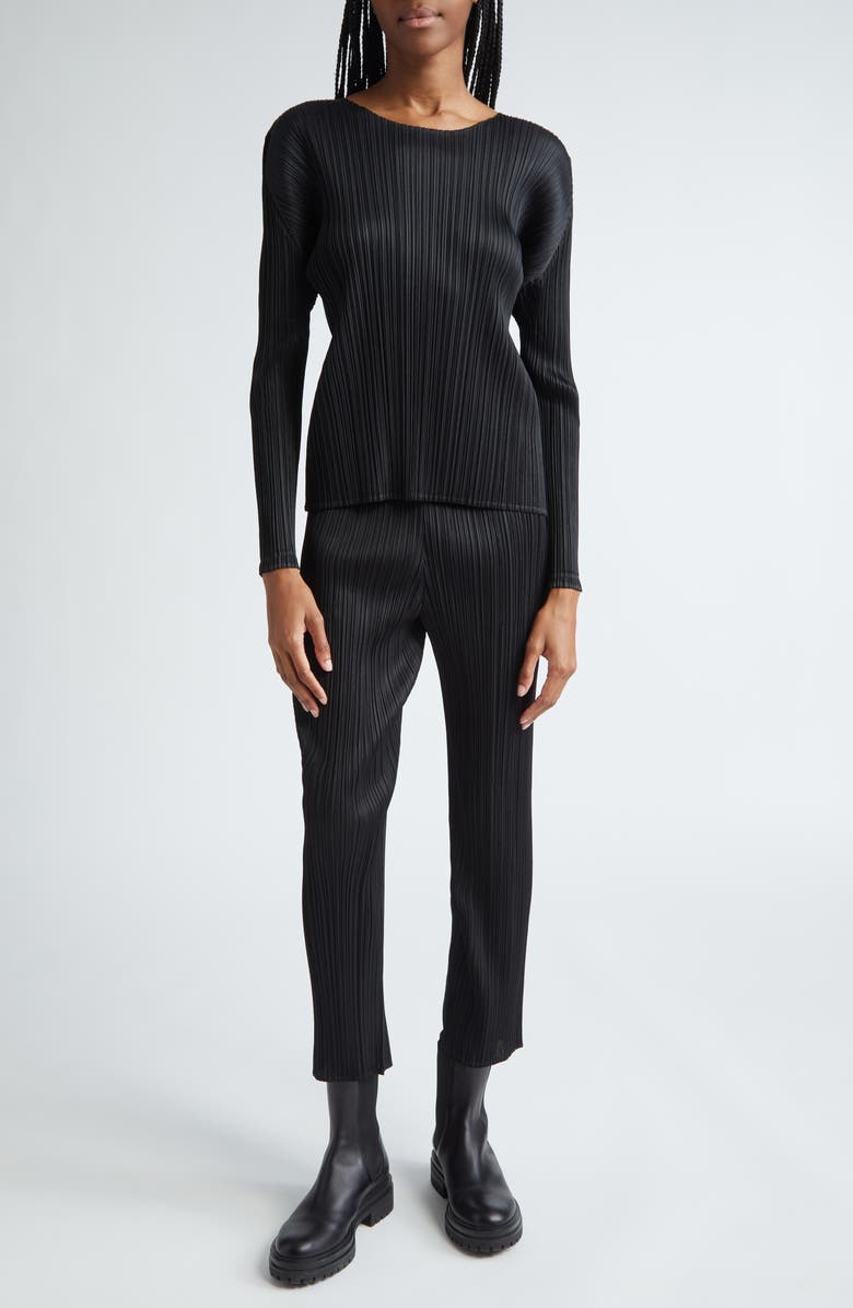 Pleats Please Issey Miyake Monthly Colors November Pleated Long Sleeve Top, Alternate, color, 