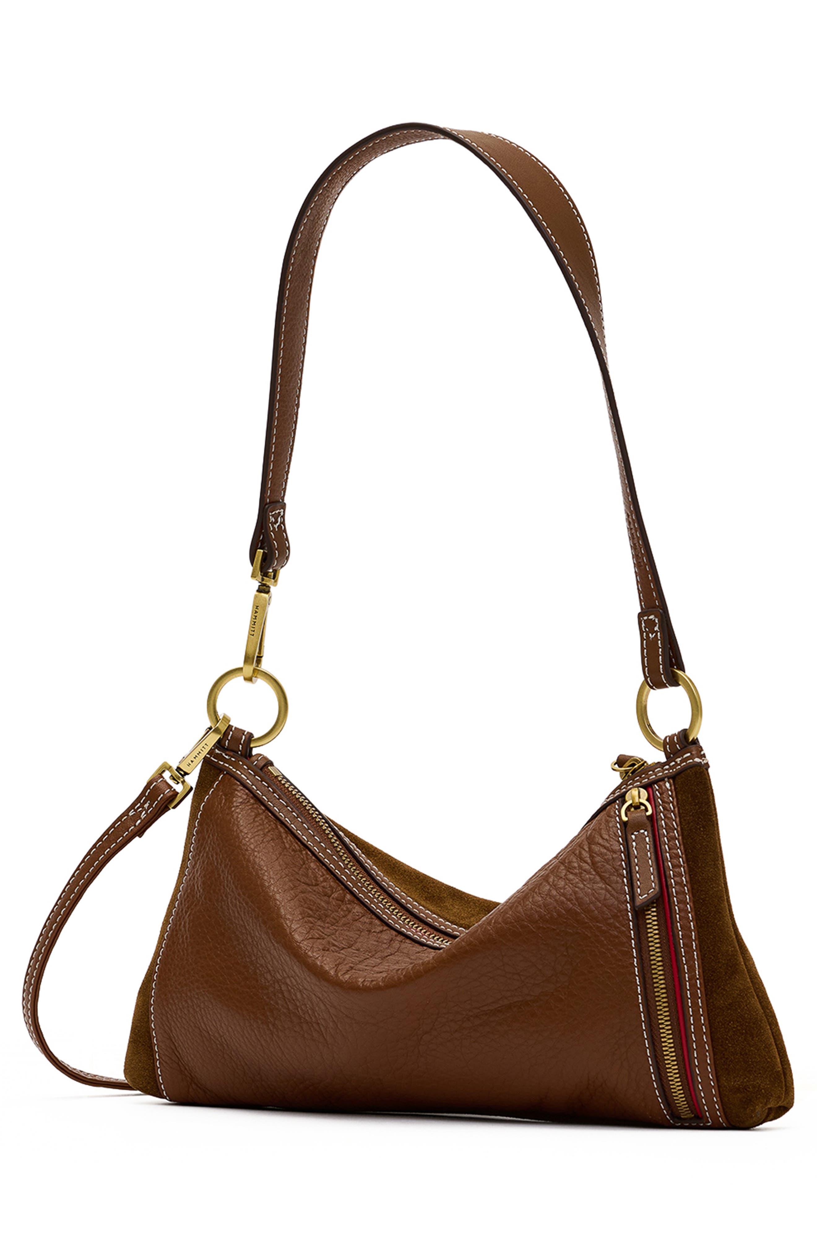 Kyle Suede Shoulder Bag, Alternate, color, CINNAMON SUEDE/ ANTIQUE GOLD