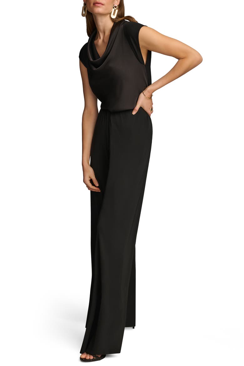 Flat Front Wide Leg Pants, Alternate, color, BLACK