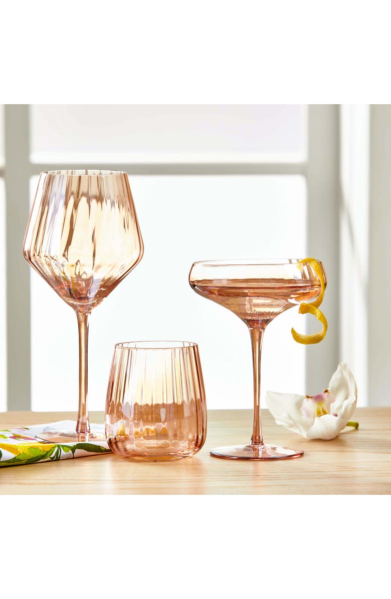 tag Chelsea Iridescent Stemless Wine Glasses B14oz, Alternate, color, Pink