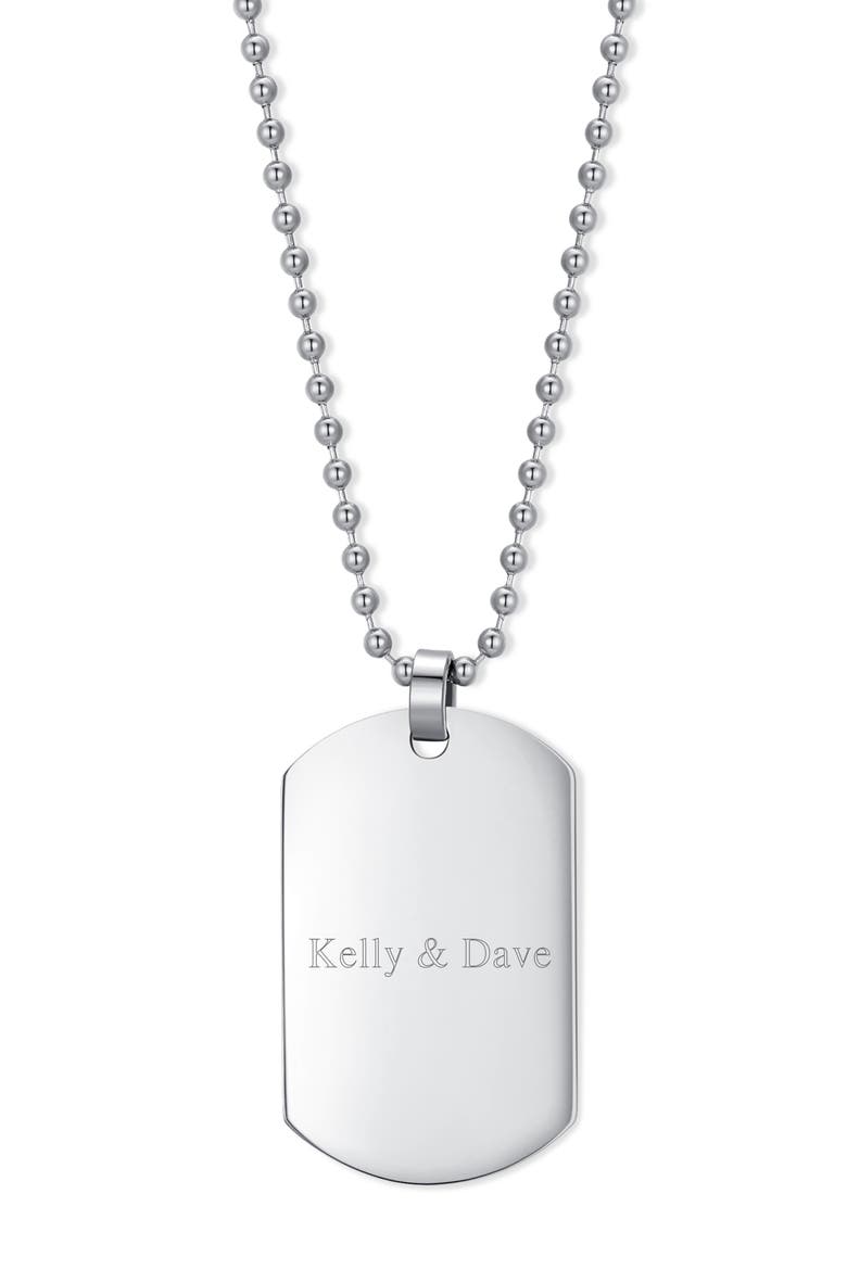 Men's Engravable Stainless Steel Dog Tag Necklace, Main, color, SILVER