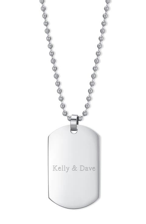 Men's Engravable Stainless Steel Dog Tag Necklace