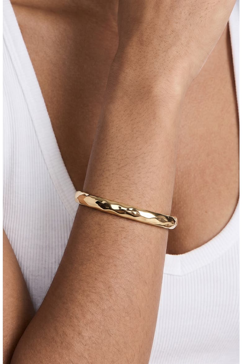 Hammered Cuff Bracelet, Alternate, color, GOLD