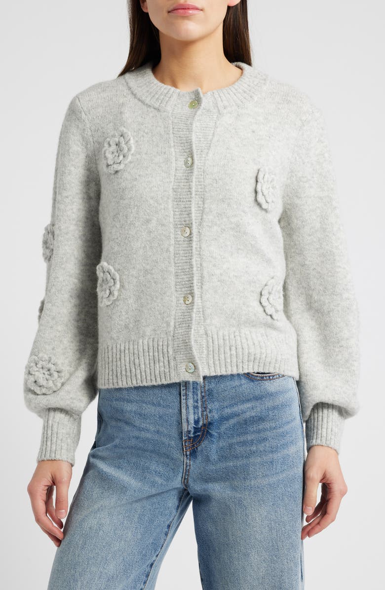 Rails Francesca 3D Floral Embellished Cardigan, Alternate, color, 