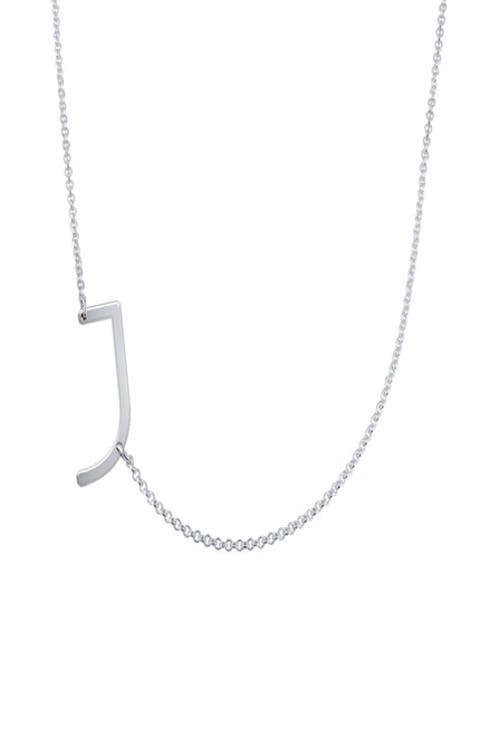 Sideways Initial Necklace in Sterling Silver