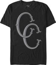 Crooks & Castles Men's Crooks & Castles Black Initials Logo Graphic T-Shirt