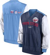 Nike Men's Nike White/Light Blue Minnesota Twins Rewind Warmup V-Neck Pullover Jacket