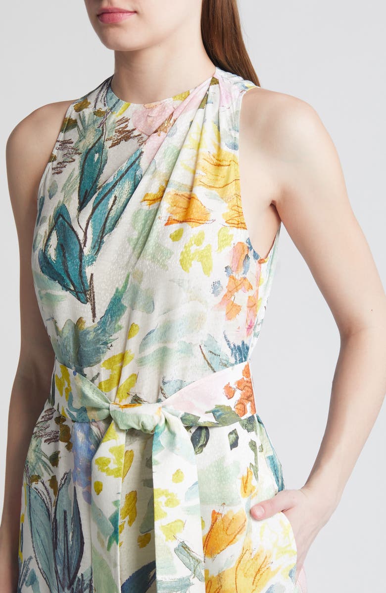 Ted Baker London Laylas Print Tie Waist Sleeveless Wide Leg Jumpsuit, Alternate, color, 