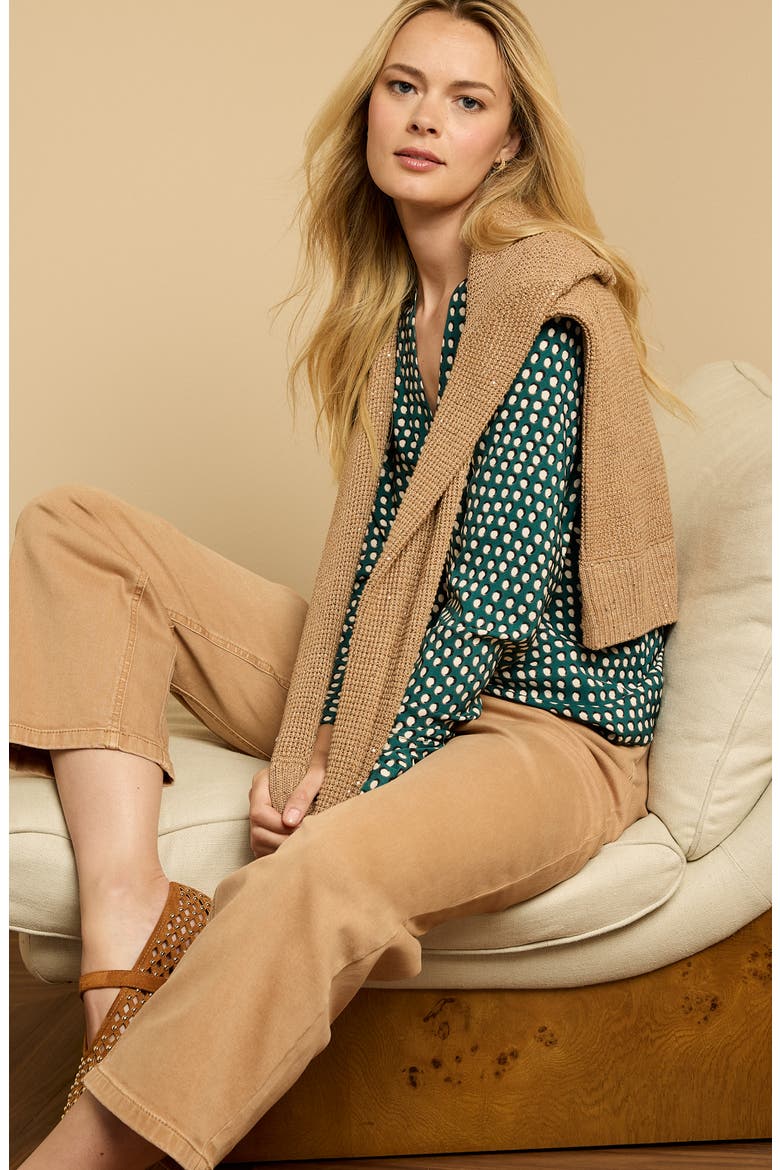 Shadow Dot Long Sleeve Top, Alternate, color, GREEN MULTI