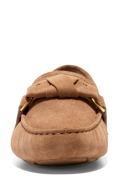 Cole Haan Emmie Knot Driver In Golden Honey Suede