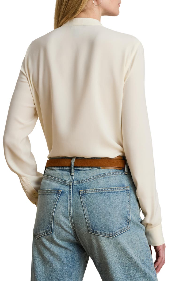 Lauren Ralph Lauren Ruffle Trim Georgette Tunic, Alternate, color, 