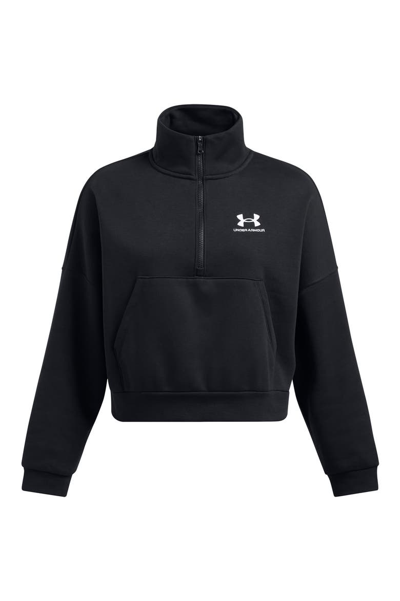 Icon Fleece Half Zip PUllover, Alternate, color, BLACK / / WHITE