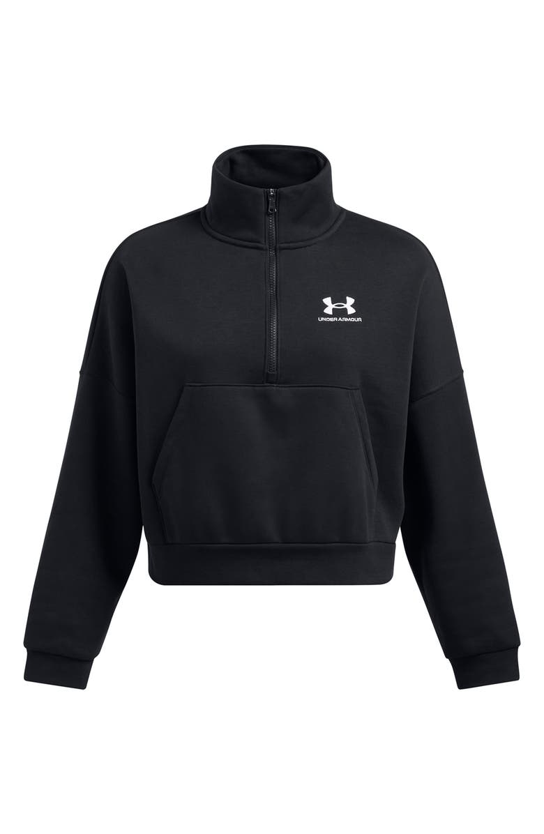 Under Armour Icon Fleece Half Zip PUllover, Alternate, color, Black / / White