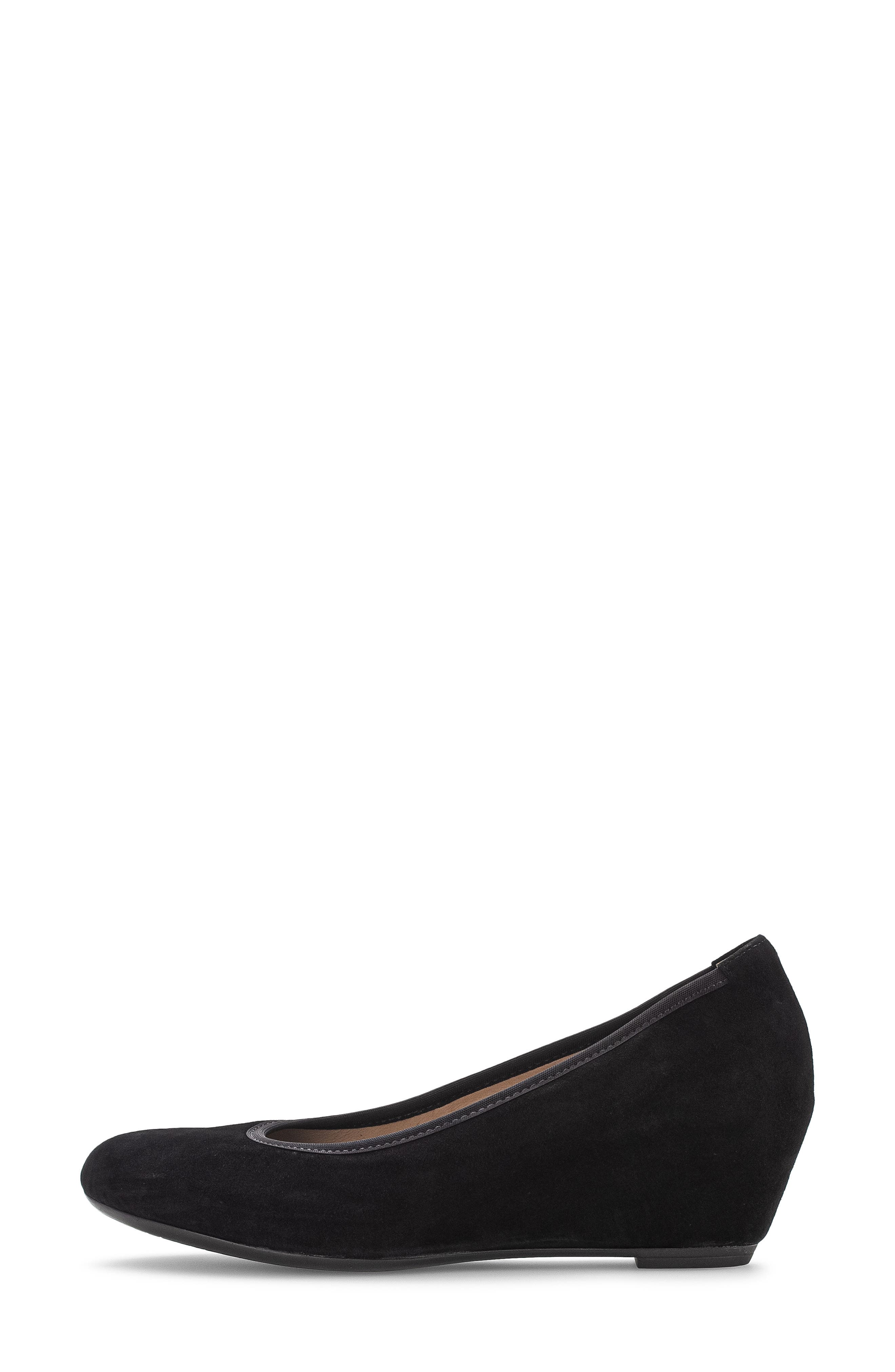 Gabor Suede Wedge Pump, Alternate, color, Black