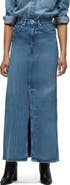 Hudson Jeans Reconstructed Stretch Cotton Denim Maxi Skirt
