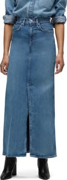Hudson Jeans Reconstructed Stretch Cotton Denim Maxi Skirt