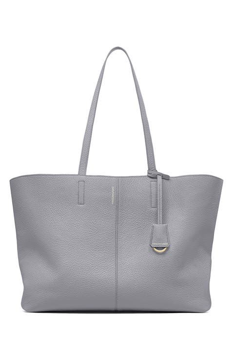 Large Leather Snap Soft Tote