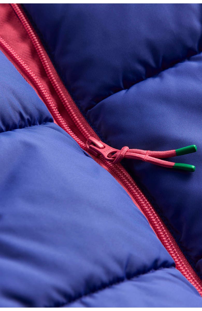 Mini Boden Kids' Quilted Hooded 2-in-1 Puffer Jacket, Alternate, color, Starboard Blue Rainbow