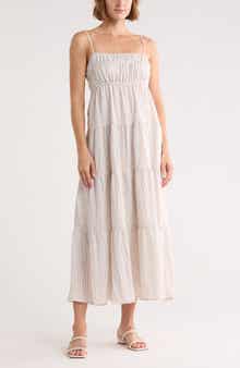 Stripe Tiered Midi Sundress