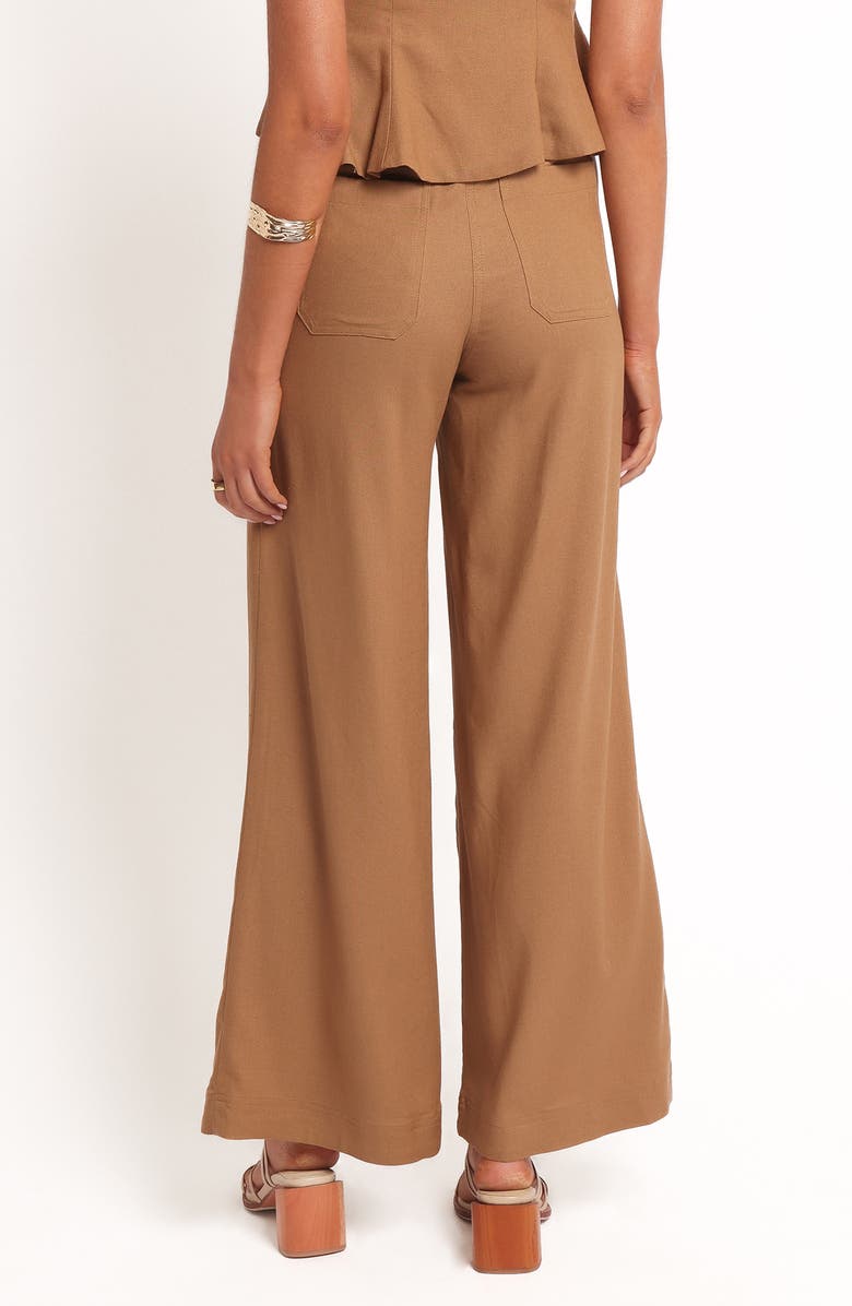 Petal & Pup Zuva Tie Waist Cotton & Linen Pants, Alternate, color, Golden Palm