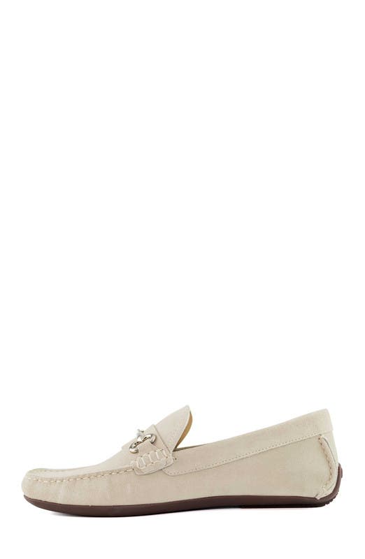 Marc Joseph New York Wall Street Leather Buckle Loafer, Alternate, color, Off White Suede