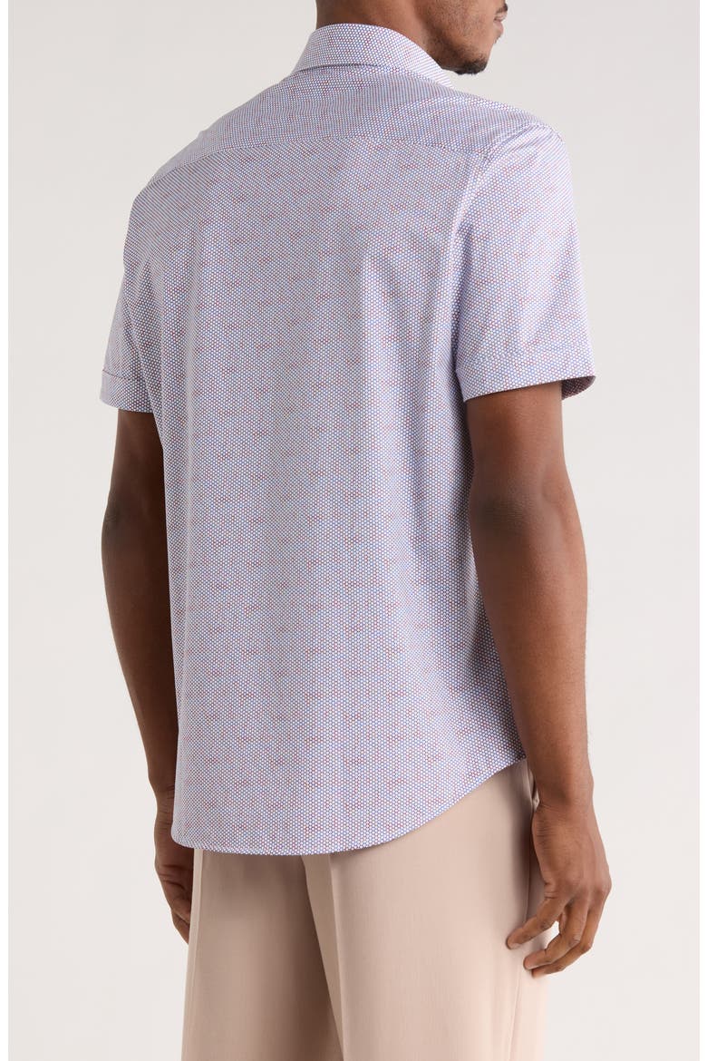 Short Sleeve Button-Up Shirt, Alternate, color, BERRY