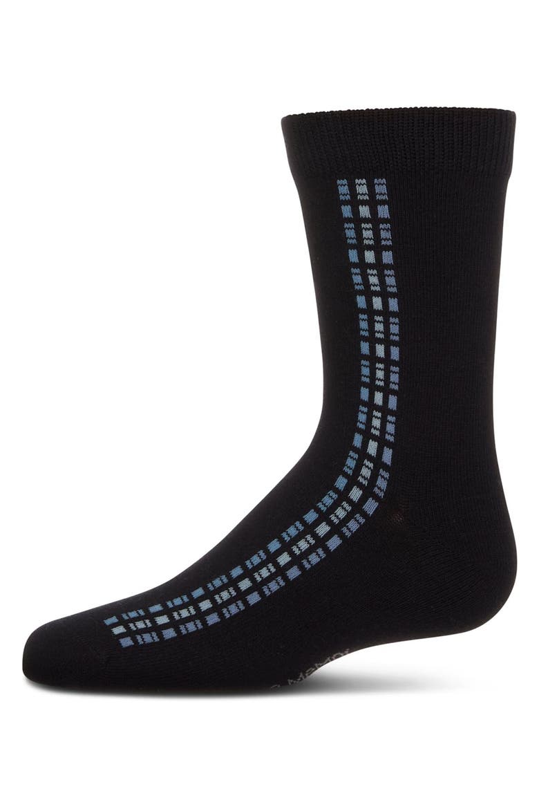 Vertical Dashed Line Crew Socks, Main, color, Navy