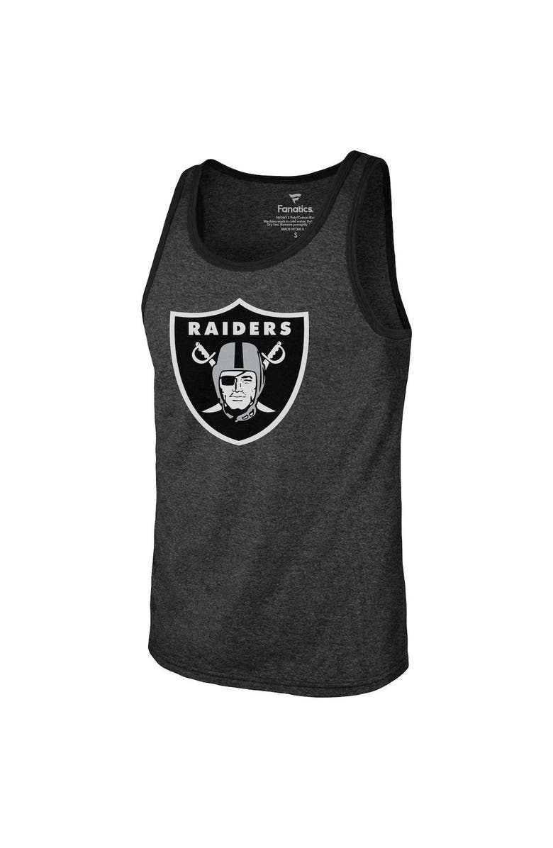Majestic Threads Men's Majestic Threads Darren Waller Heathered Black Las Vegas Raiders Name & Number Tri-Blend Tank Top, Alternate, color, 