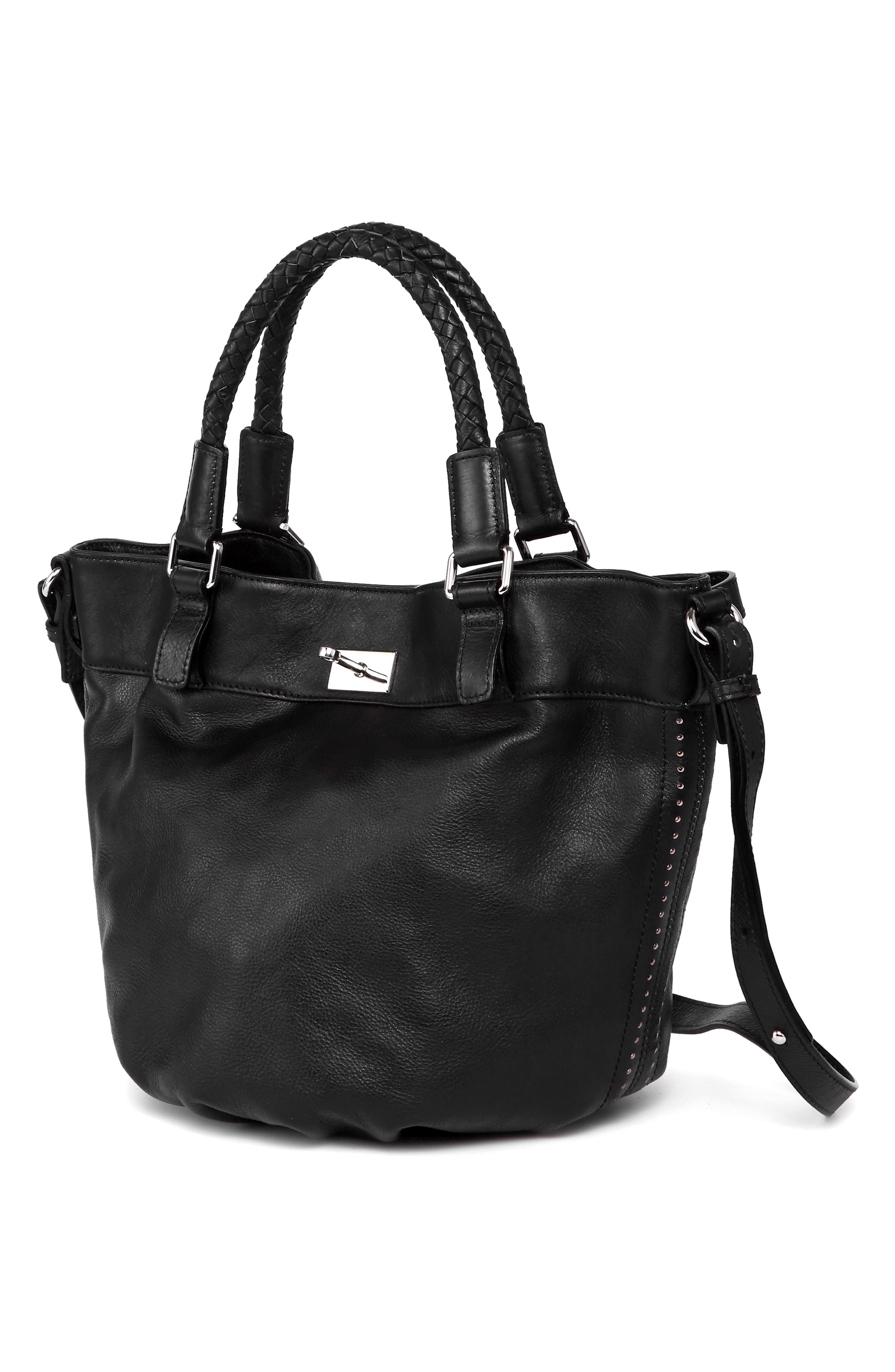 OLD TREND Leather Pumpkin Bucket Bag, Alternate, color, Black