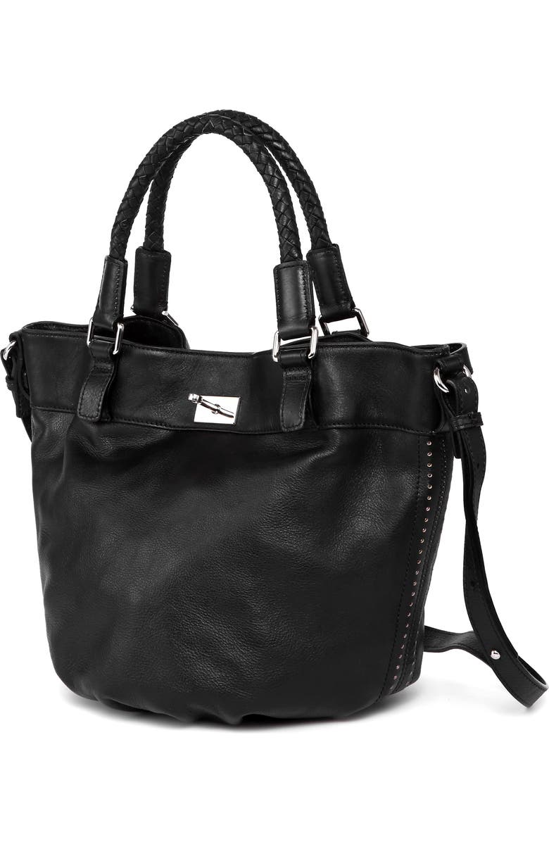 OLD TREND Leather Pumpkin Bucket Bag, Alternate, color, Black