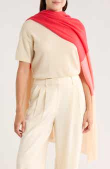 Portolano Colorblock Asymmetrical Hem Poncho