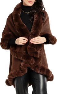 SAACHI Tiered Faux Fur Cardigan