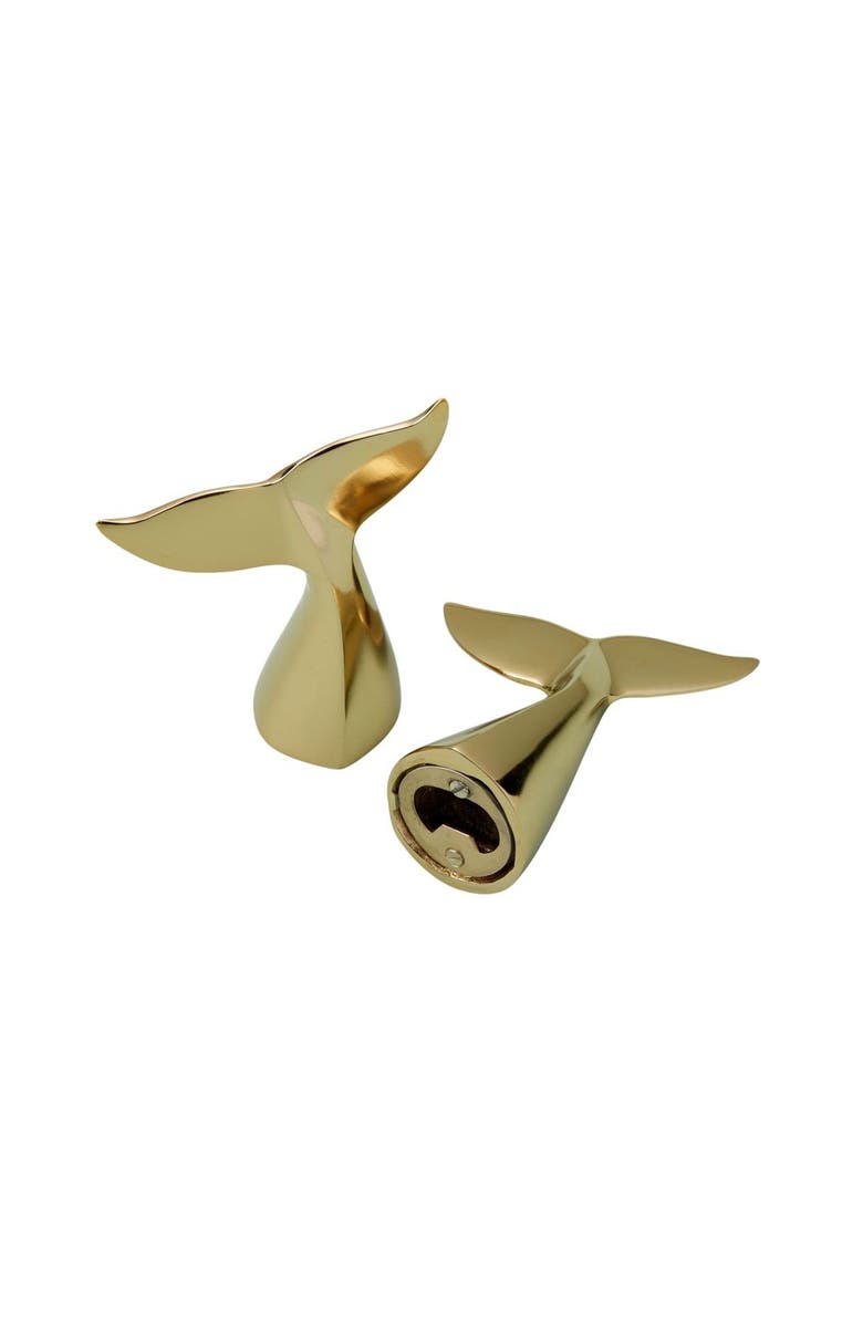 Be Home Whale' Tail Bottle Opener, Main, color, Gold