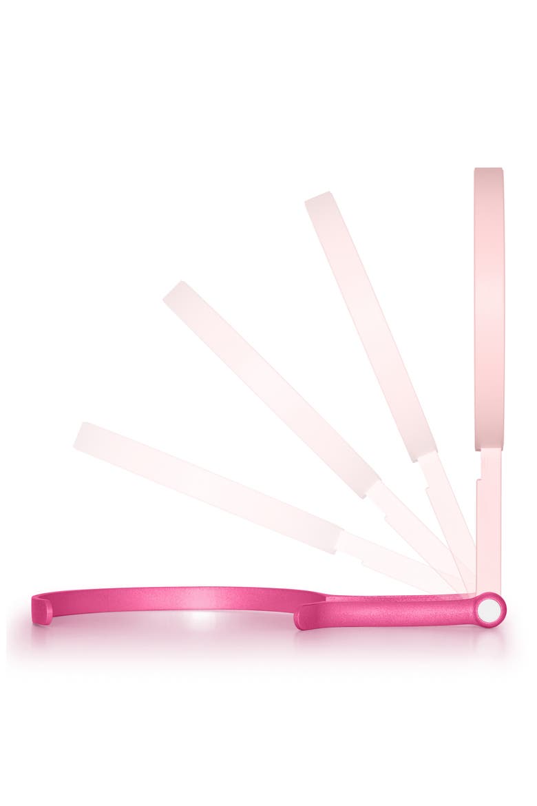 Multi-Position Lighted Travel Hand Mirror with 10X/1X Magnification, Alternate, color, Pink/Pink