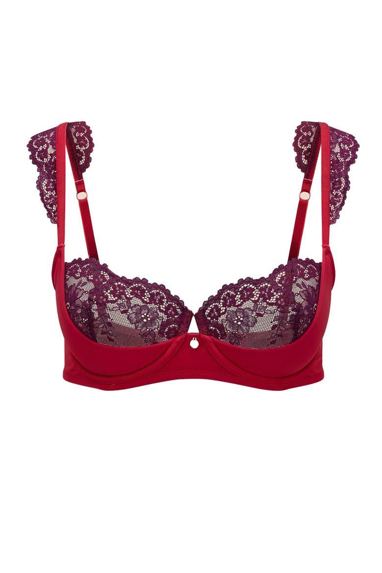 Taissa Contour Balconette Bra, Alternate, color, Dark red