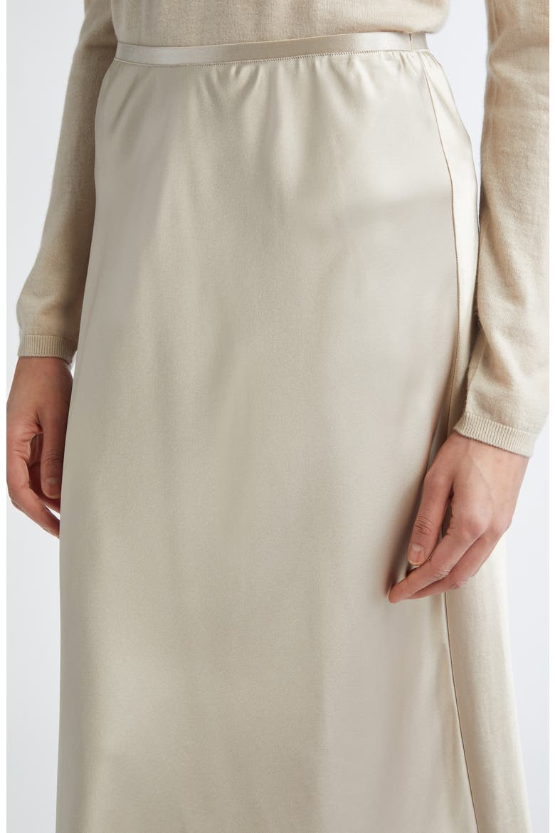 Carnet Silk Satin Midi Skirt, Alternate, color, BEIGE