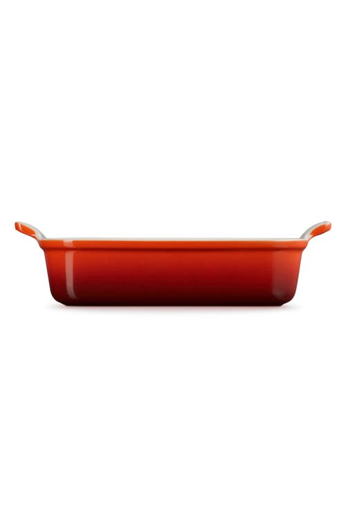 Le Creuset Heritage 2.5-quart Rectangular Stoneware Dish In Cerise